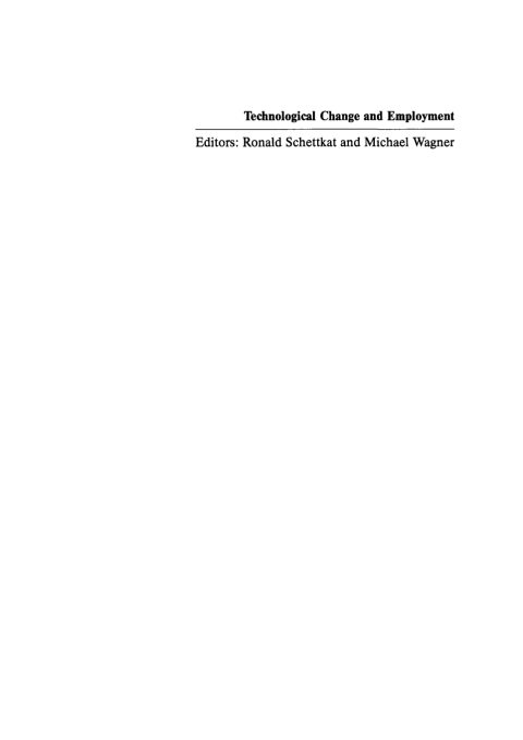 Cover image for book Technological Change and Employment