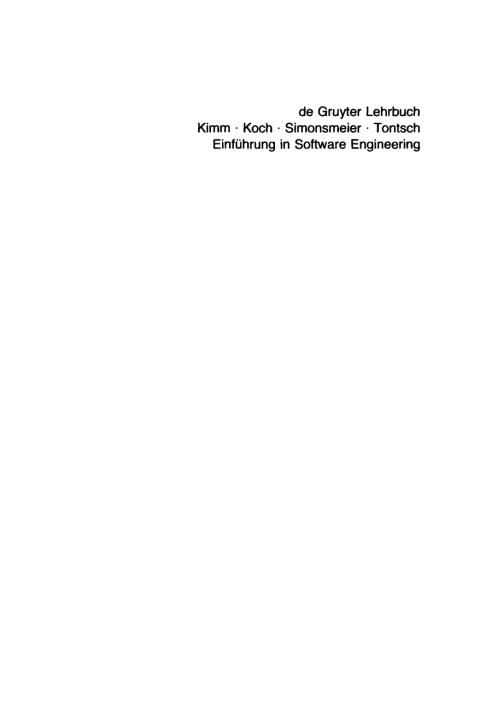 Cover image for book Einführung in Software Engineering