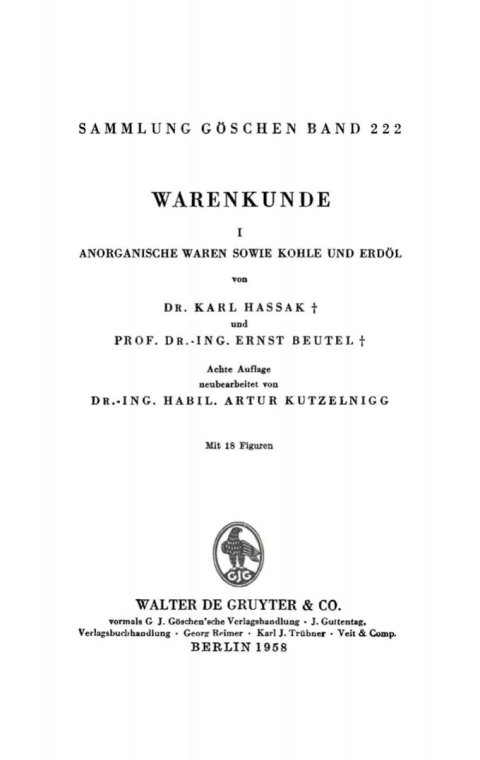 Cover image for book Anorganische Waren sowie Kohle und Erdöl