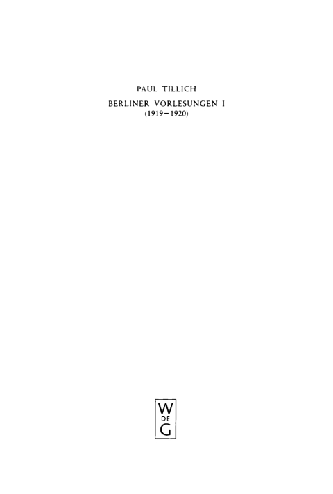 Cover image for book I. (1919–1920)