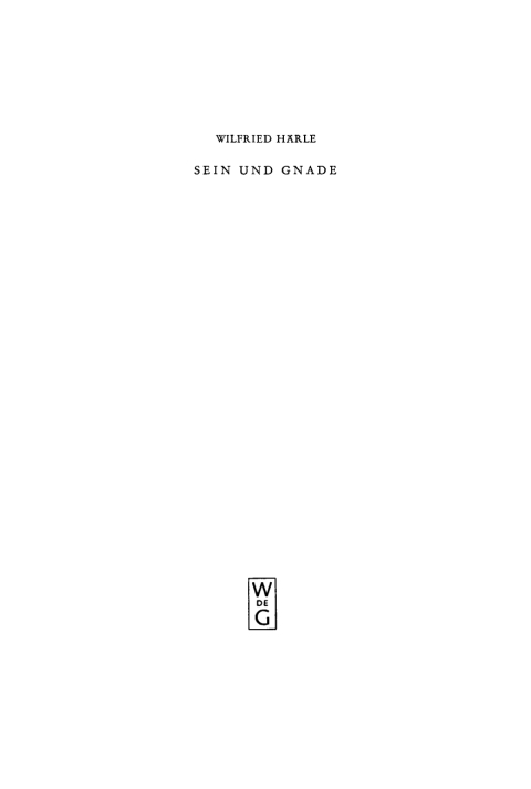 Cover image for book Sein und Gnade