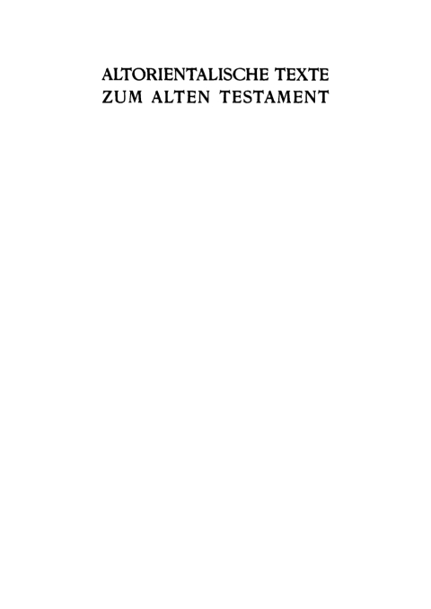 Cover image for book Altorientalische Texte zum Alten Testament