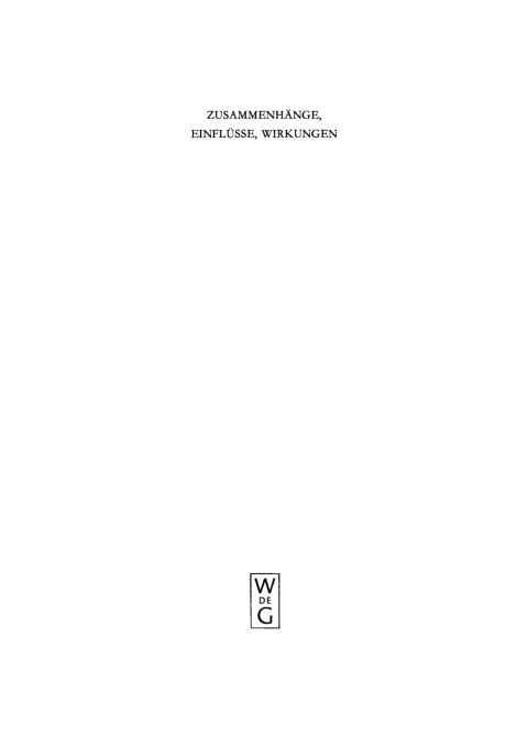 Cover image for book Zusammenhänge, Einflüsse, Wirkungen