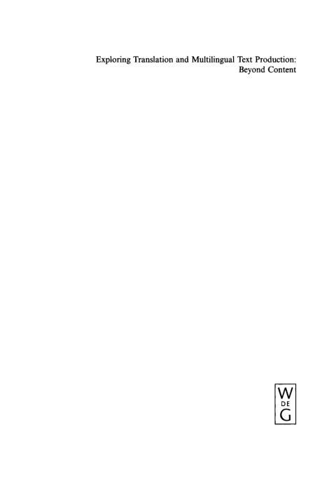 Cover image for book Exploring Translation and Multilingual Text Production