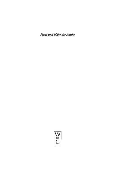 Cover image for book Ferne und Nähe der Antike