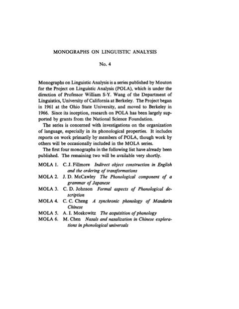 Cover image for book A Synchronic Phonology of Mandarin Chinese