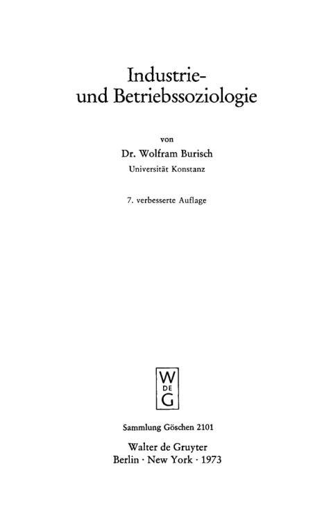 Cover image for book Industrie- und Betriebssoziologie