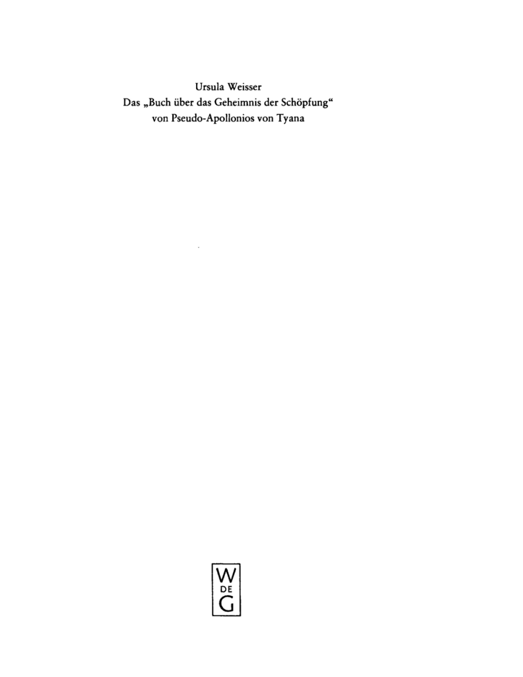 Page Fidelity Das "Buch über das Geheimnis der Schöpfung" von Pseudo-Apollonios von Tyana; $179.81