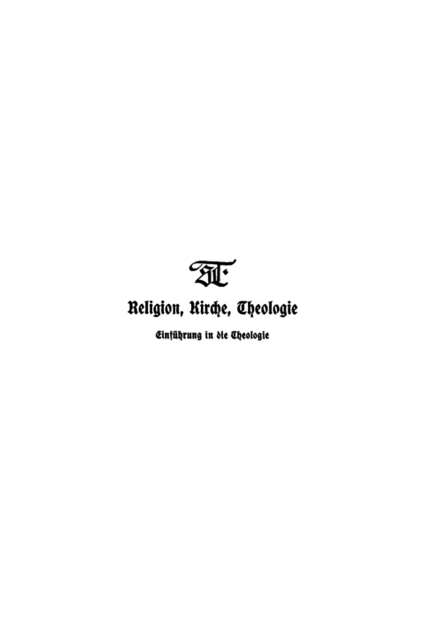 Cover image for book Religion, Kirche, Theologie