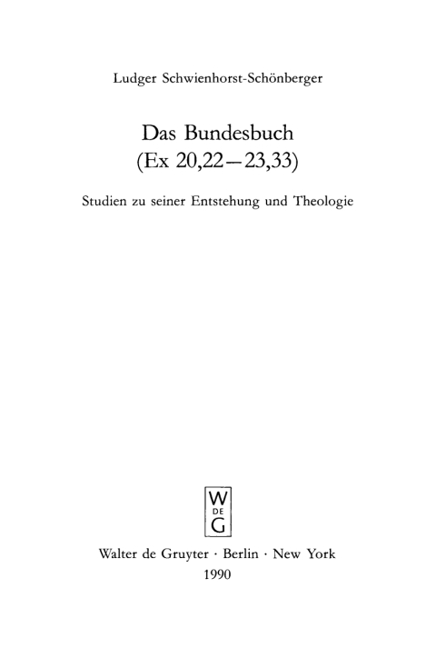 Cover image for book Das Bundesbuch (Ex 20,22-23,33)