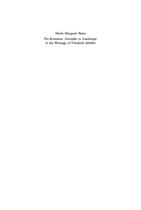 Cover image for book Pre-Romantic Attitude to Landscape in the Writings of Friedrich Schiller