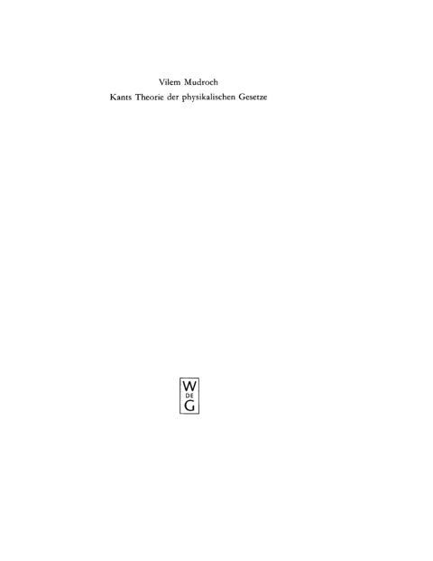 Cover image for book Kants Theorie der physikalischen Gesetze