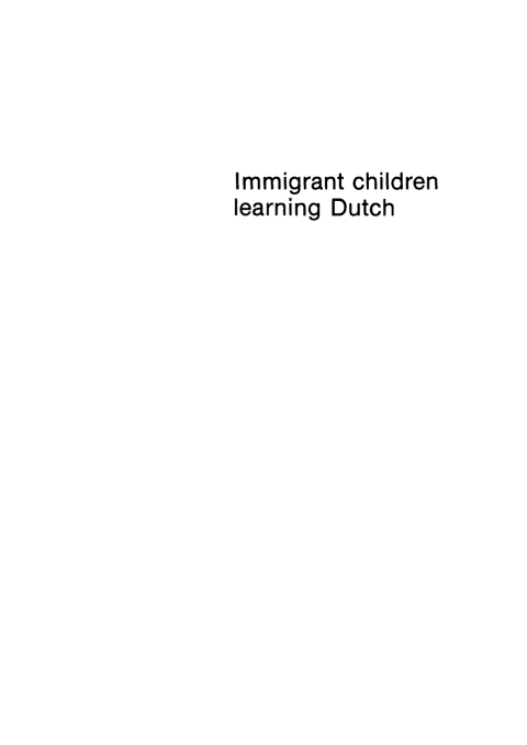 Cover image for book Immigrant Children Learning Dutch