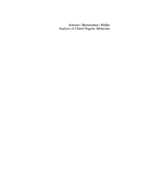 Cover image for book Analysis of Chiral Organic Molecules