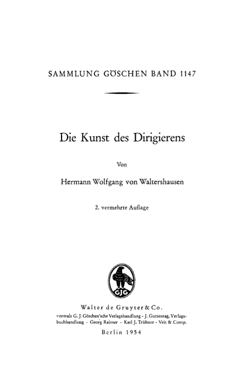 Cover image for book Die Kunst des Dirigierens