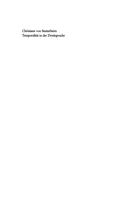 Cover image for book Temporalität in der Zweitsprache