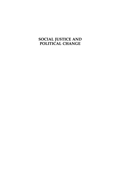 Cover image for book Social Justice and Political Change