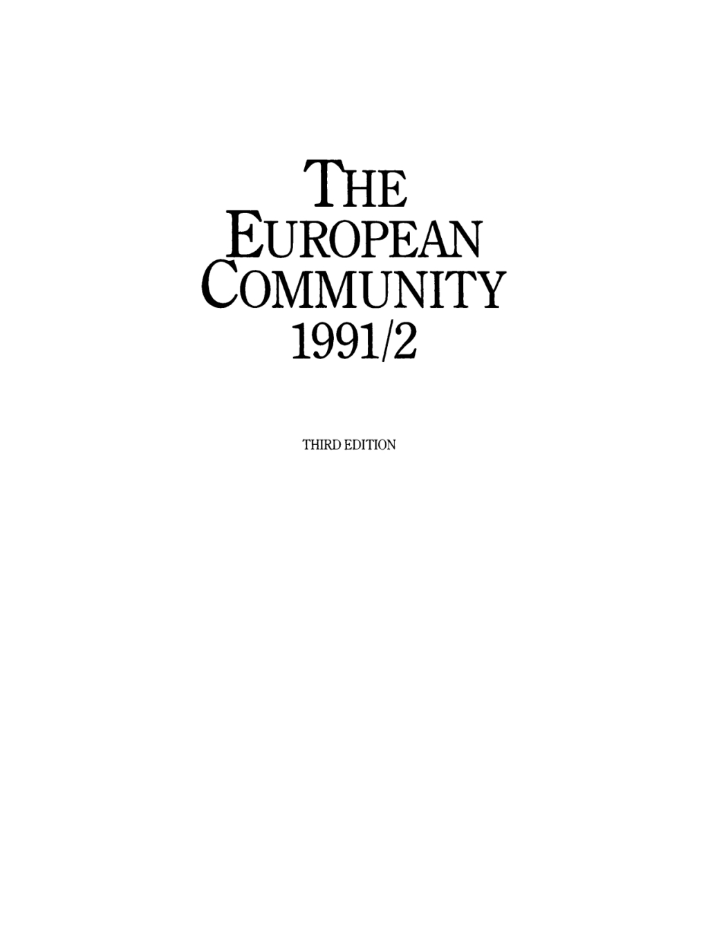 Page Fidelity The European Community 1991/2; $255.30