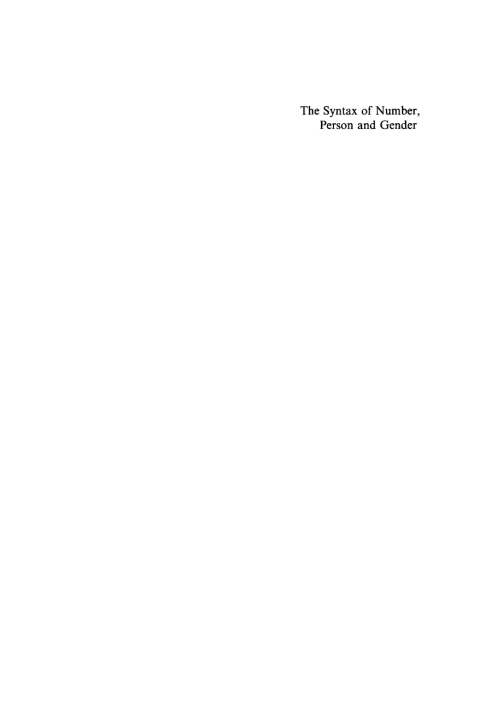 Cover image for book The Syntax of Number, Person and Gender