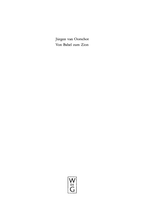 Cover image for book Von Babel zum Zion