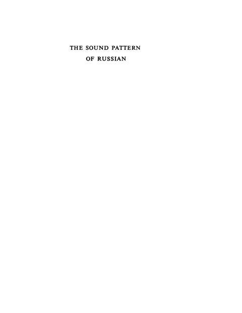 Cover image for book The Sound Pattern of Russian
