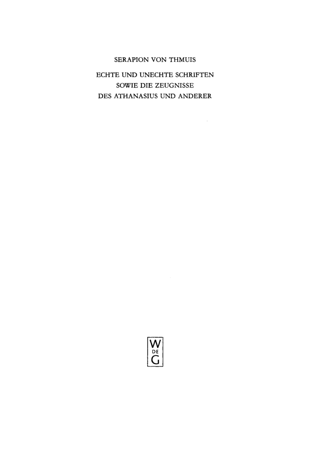 Page Fidelity Serapion von Thmuis; $213.11