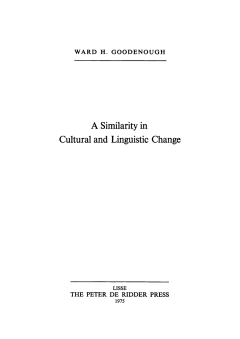 Cover image for book A similarity in cultural and linguistic change
