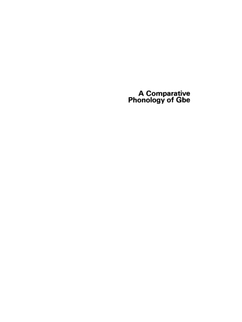 Cover image for book A Comparative Phonology of Gbe