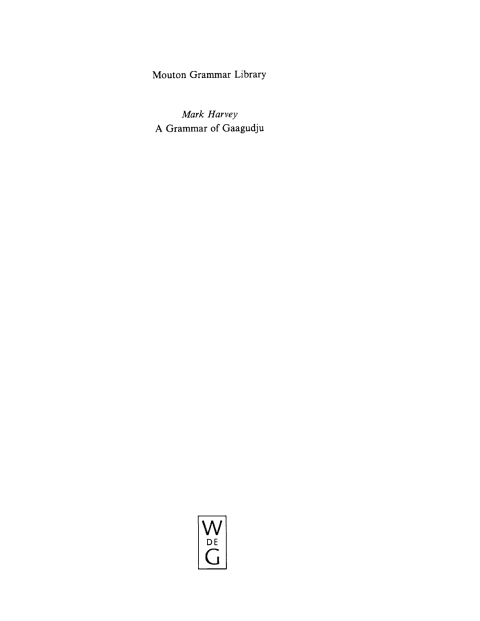 Cover image for book A Grammar of Gaagudju