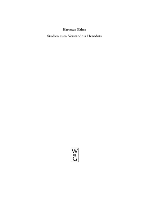 Cover image for book Studien zum Verständnis Herodots