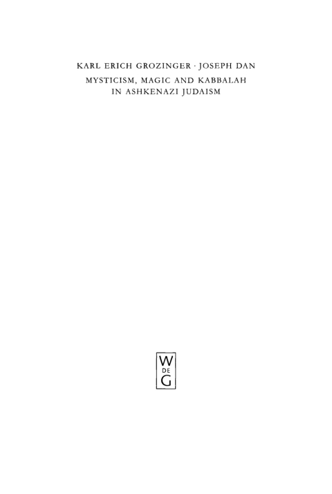 Cover image for book Mysticism, Magic and Kabbalah in Ashkenazi Judaism