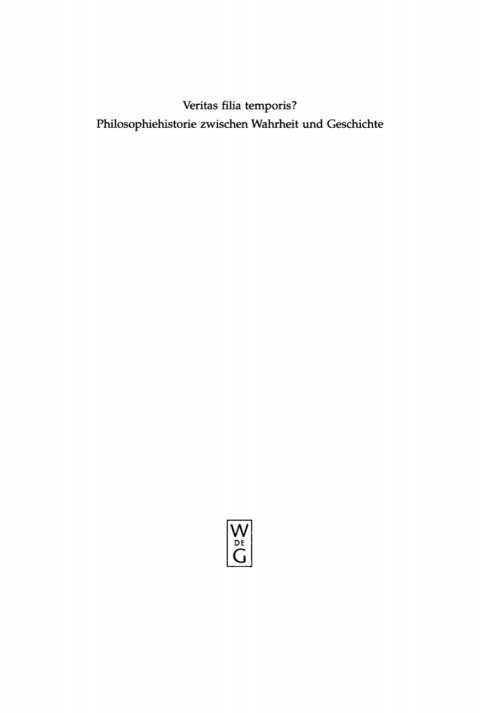 Cover image for book Veritas filia temporis?
