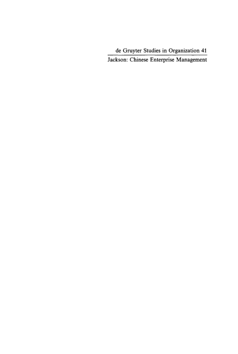 Cover image for book Chinese Enterprise Management