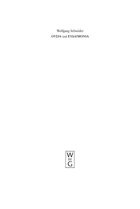 Cover image for book Ousia und Eudaimonia