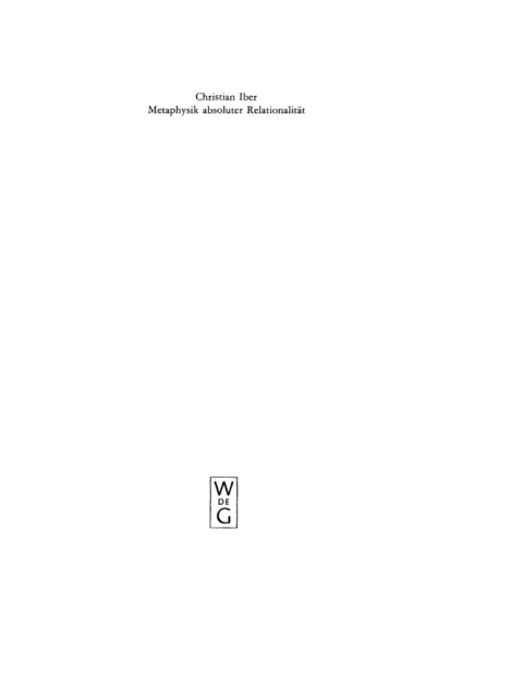 Cover image for book Metaphysik absoluter Relationalität