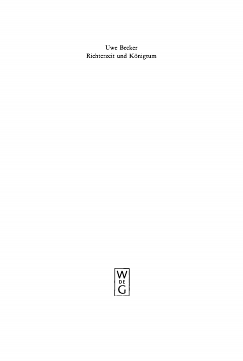 Cover image for book Richterzeit und Königtum