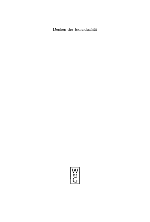 Cover image for book Denken der Individualität