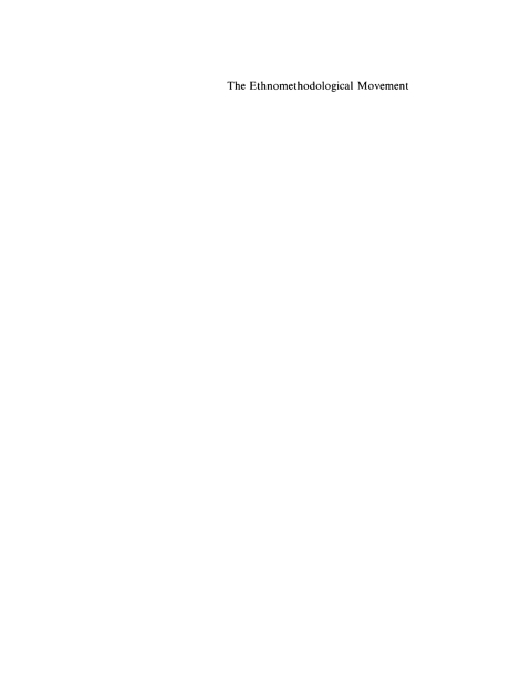 Cover image for book The Ethnomethodological Movement