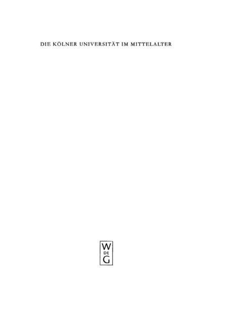 Cover image for book Die Kölner Universität im Mittelalter