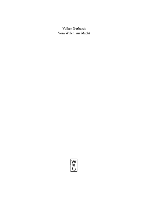 Cover image for book Vom Willen zur Macht