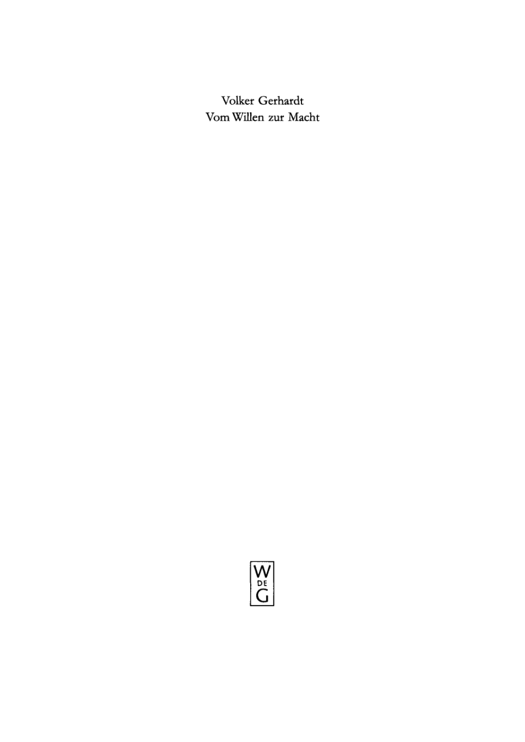 Page Fidelity Vom Willen zur Macht; $266.40