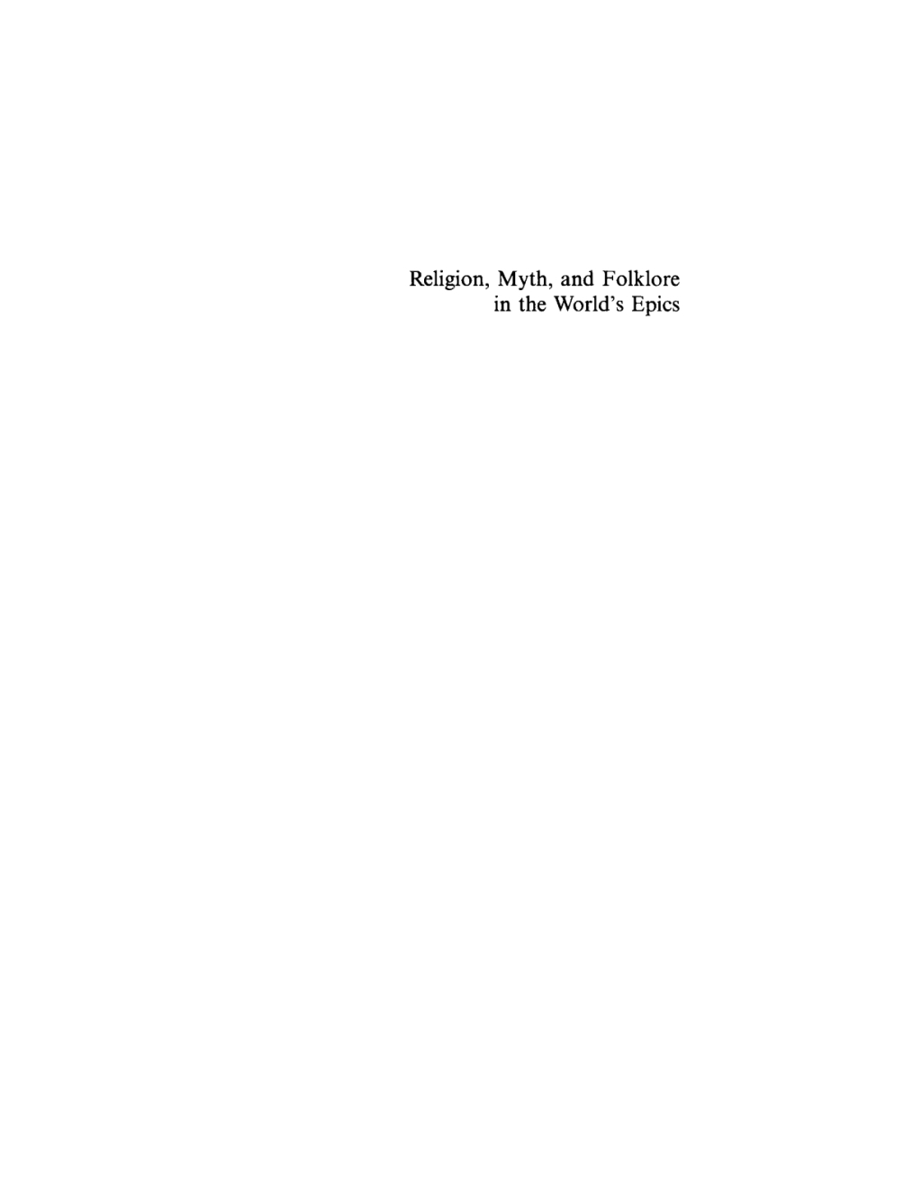 Page Fidelity Religion, Myth and Folklore in the World's Epics; $377.40