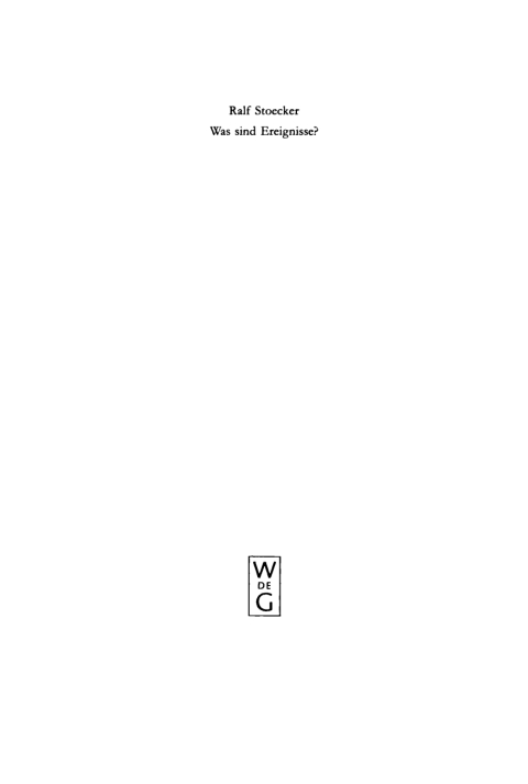Cover image for book Was sind Ereignisse?