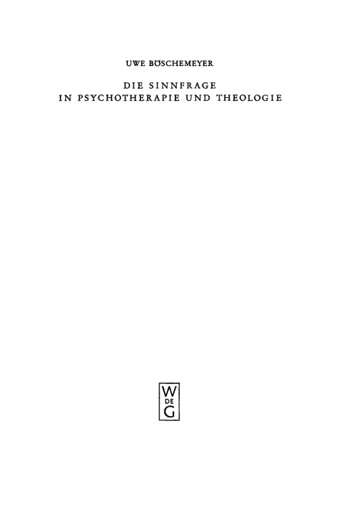 Cover image for book Die Sinnfrage in Psychotherapie und Theologie