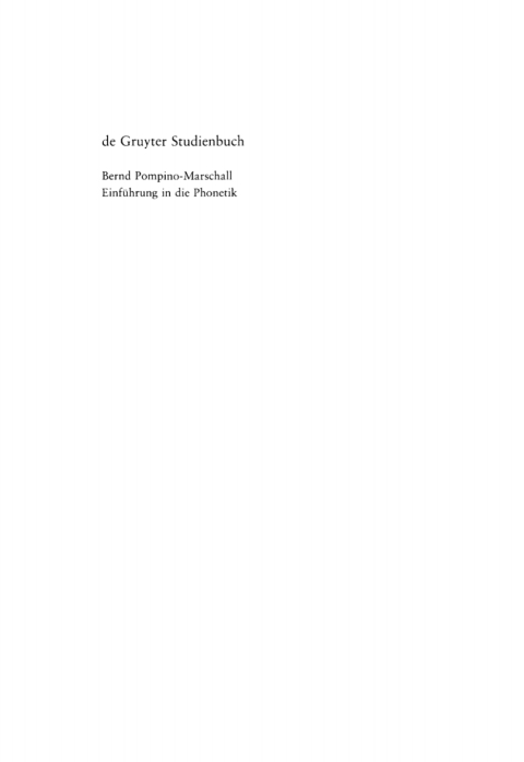 Cover image for book Einführung in die Phonetik