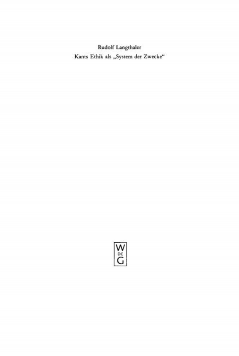 Cover image for book Kants Ethik als System der Zwecke