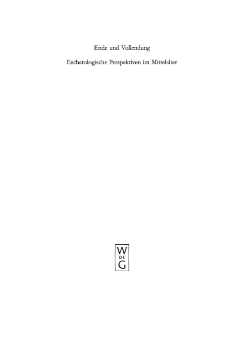 Cover image for book Ende und Vollendung