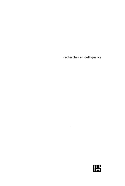 Cover image for book Recherches en déliquence