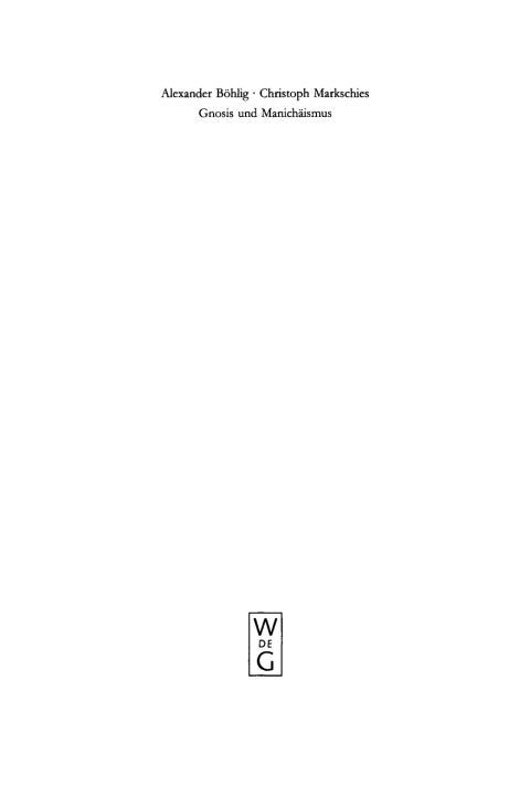 Cover image for book Gnosis und Manichäismus