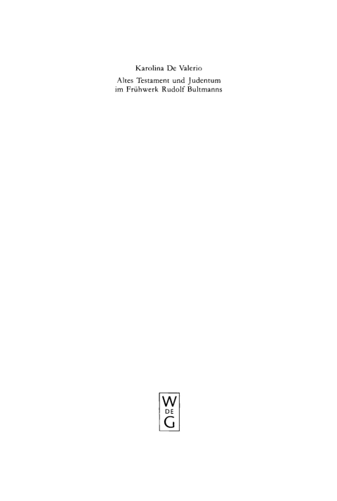 Cover image for book Altes Testament und Judentum im Frühwerk Rudolf Bultmanns